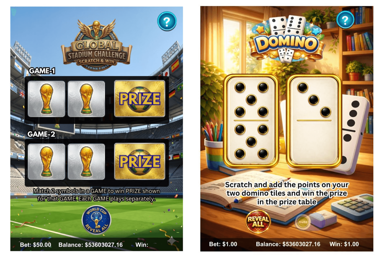 Physical scratch card concepts as digital instant games